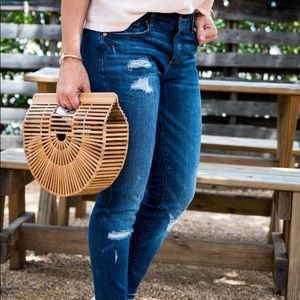 Neutral Colored Wooden Bag